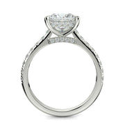 Madeline Princess Cut Pave Hidden Halo 4 Prong Claw Set Engagement Ring Setting - Nivetta